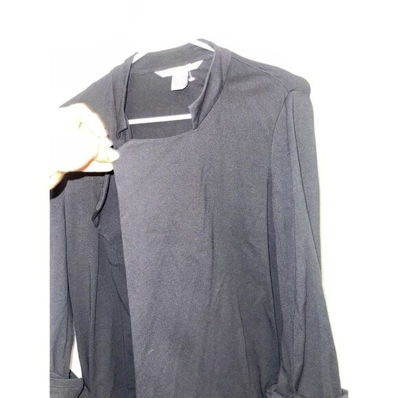 DIANE Von Furstenberg Thick Draped Open Front Cardigan Blazer Pockets 2 (V) - Picture 6 of 9